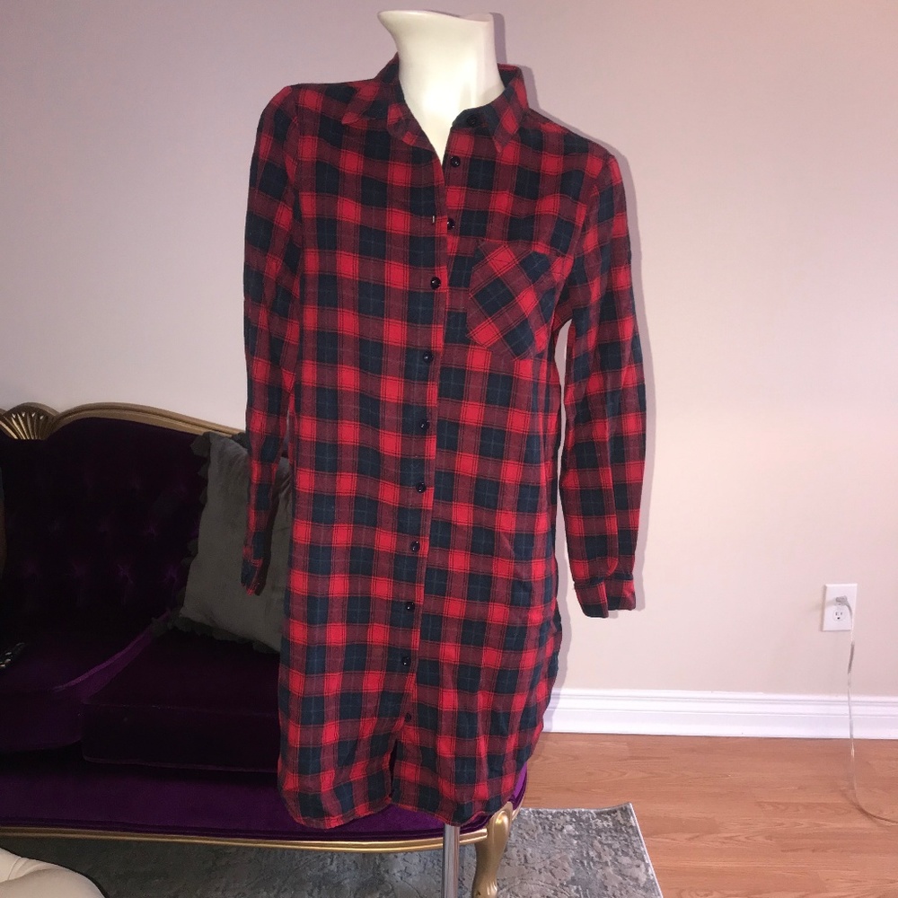 Fannel Plaid Dress - Size Small